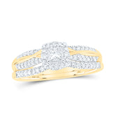 1/2CTW-DIA NKE 1/5CT-CPR BRIDAL SET SINGLE HALO